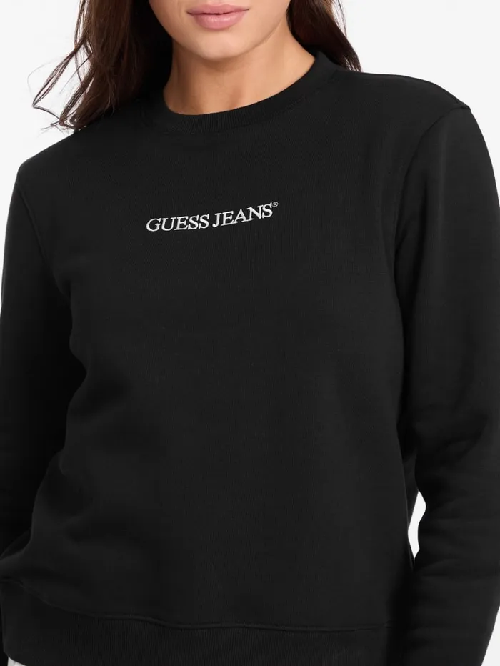 GUESS Tops Embroidered Logo Sweatshirt Blue 8211 Women