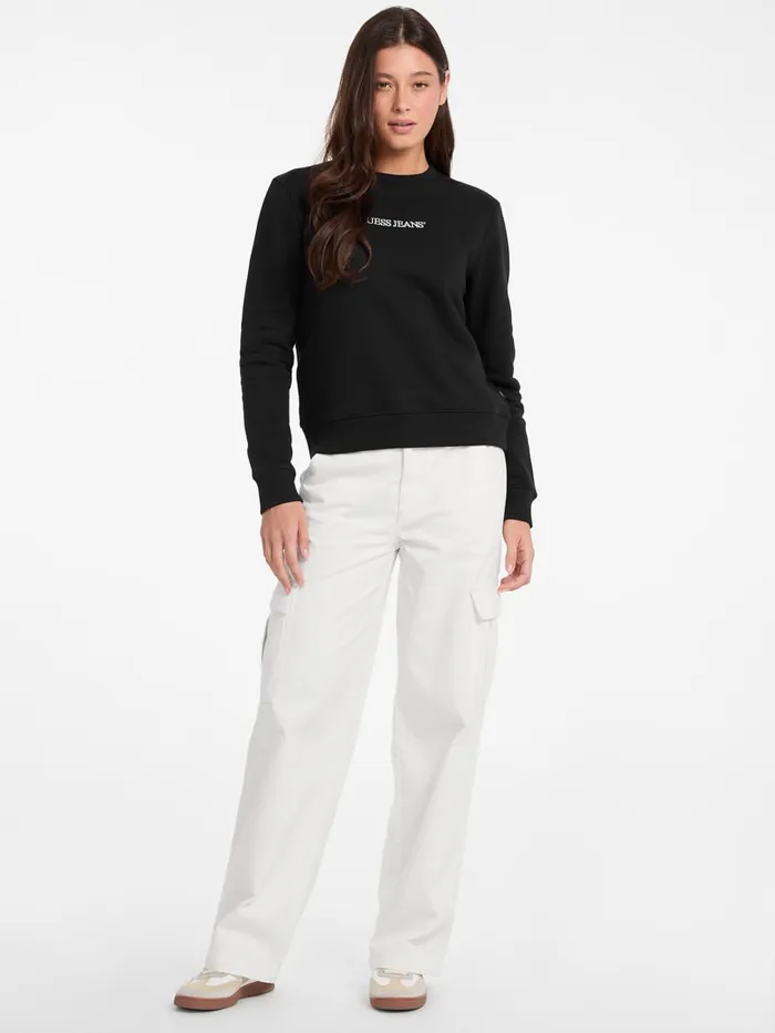 GUESS Tops Embroidered Logo Sweatshirt Blue 8211 Women