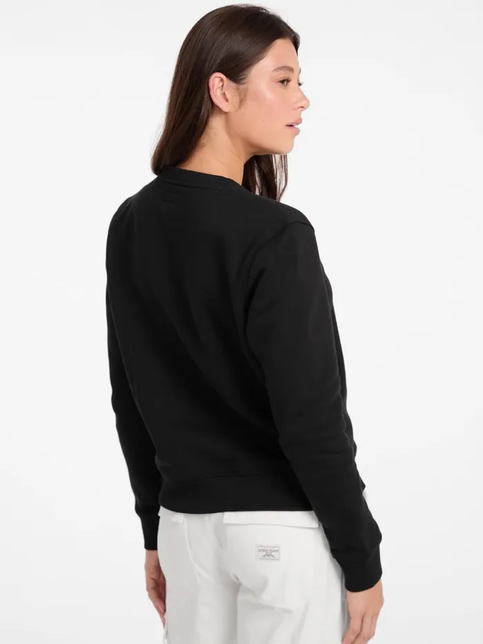 GUESS Tops Embroidered Logo Sweatshirt Blue 8211 Women