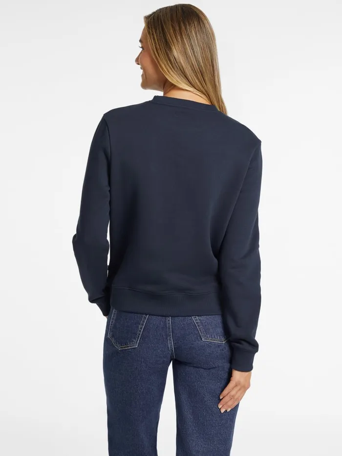 GUESS Tops Embroidered Logo Sweatshirt Blue 8211 Women