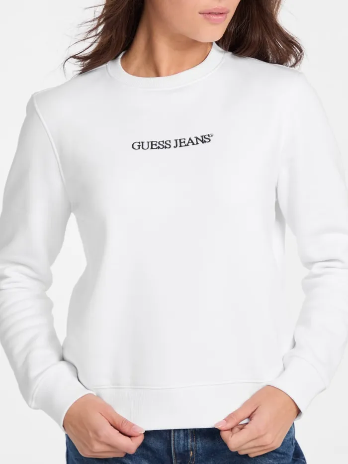 GUESS Tops Embroidered Logo Sweatshirt Blue 8211 Women