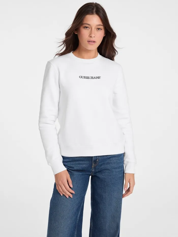 GUESS Tops Embroidered Logo Sweatshirt Blue 8211 Women