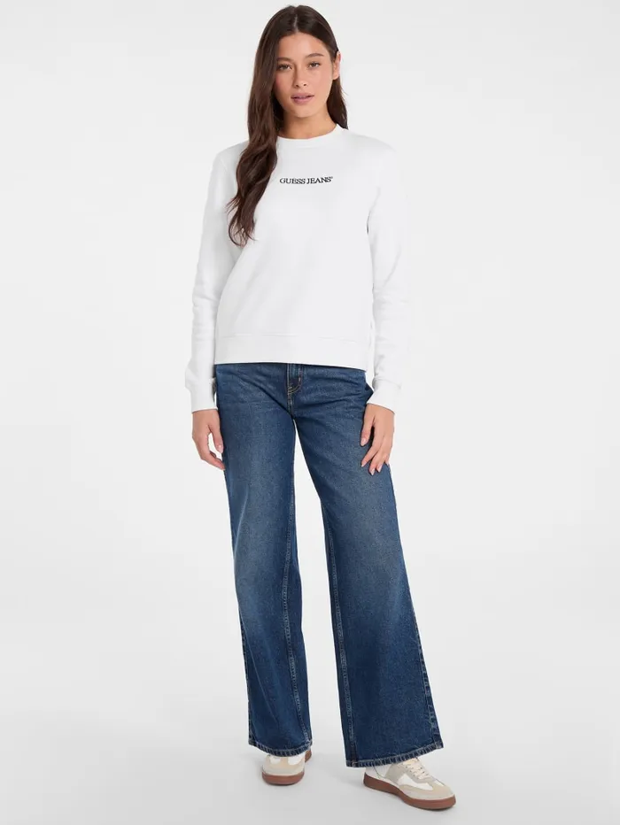 GUESS Tops Embroidered Logo Sweatshirt Blue 8211 Women