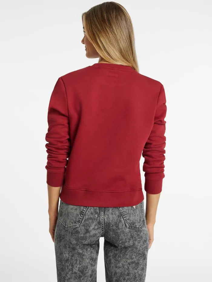 GUESS Tops Embroidered Logo Sweatshirt Blue 8211 Women