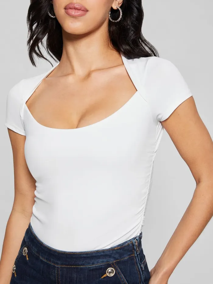 GUESS Tops Farah Shirred Top Red 8211 Women
