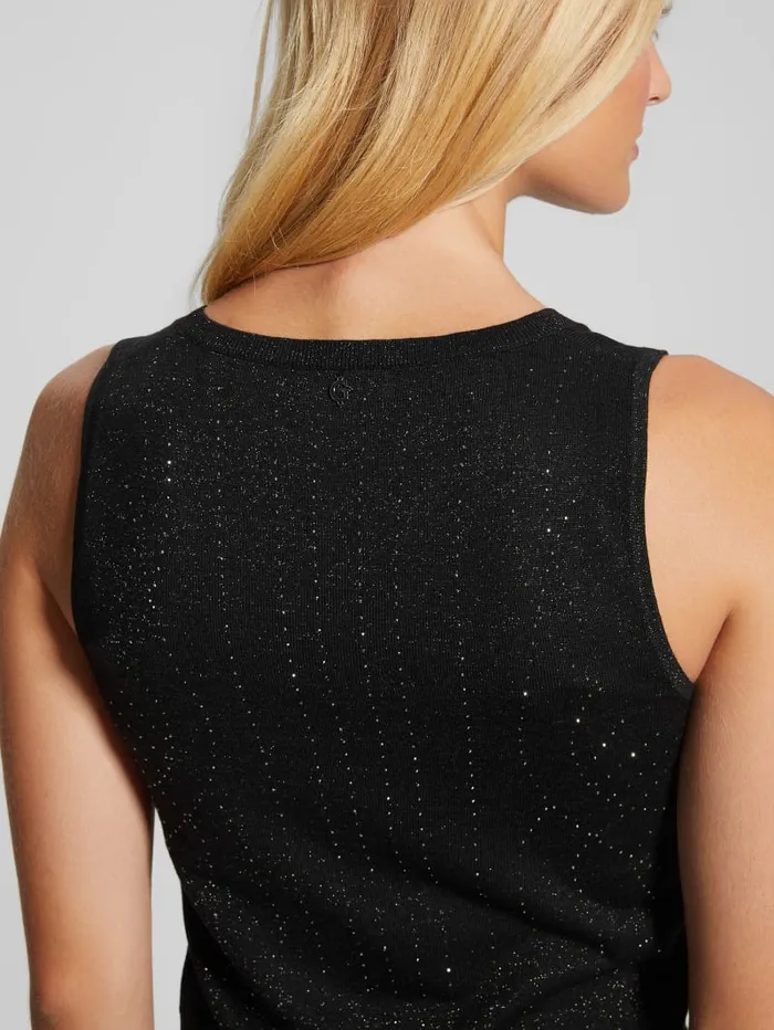 GUESS Tops Janine Rhinestone SweaterKnit Top Black 8211 Women