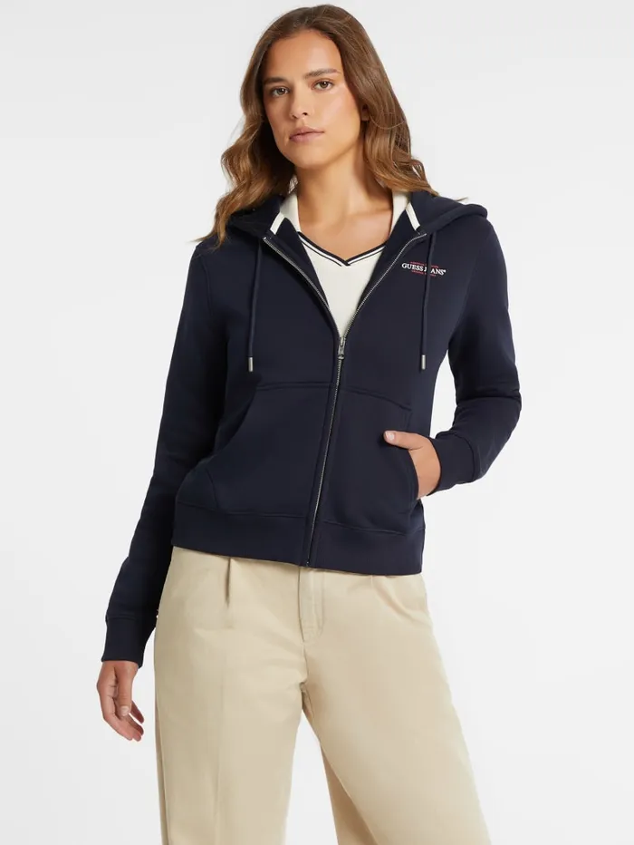 GUESS Tops Mini American Tradition ZipUp Sweatshirt Blue 8211 Women