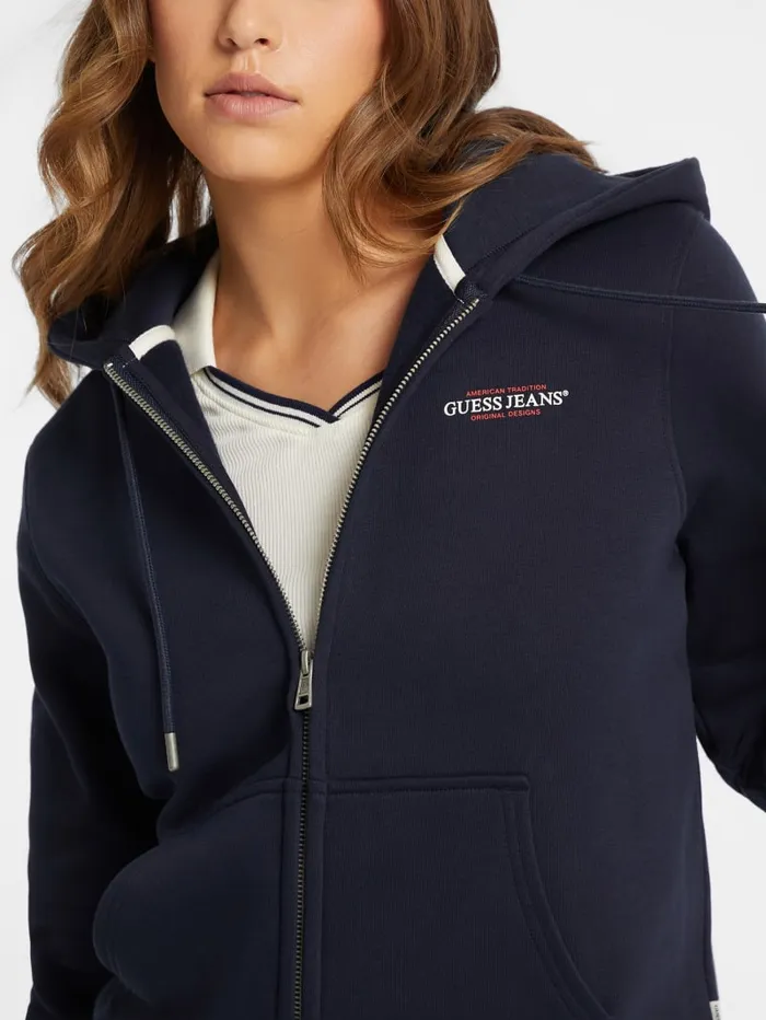 GUESS Tops Mini American Tradition ZipUp Sweatshirt Blue 8211 Women