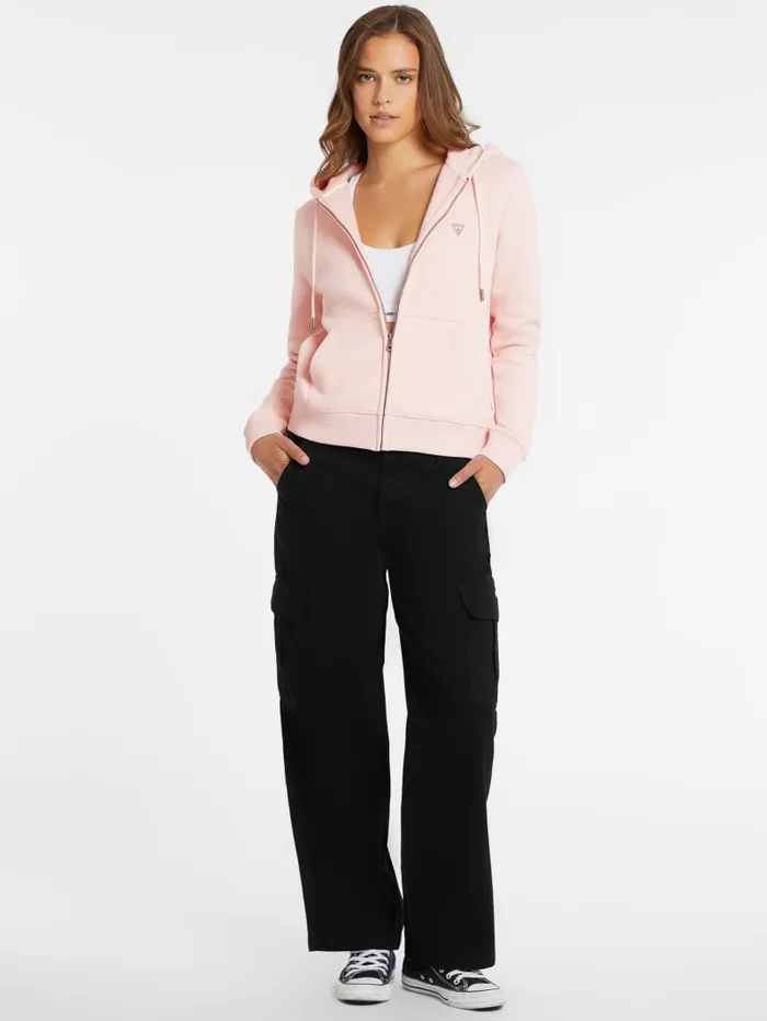 GUESS Tops Mini Patch ZipUp Sweatshirt White 8211 Women
