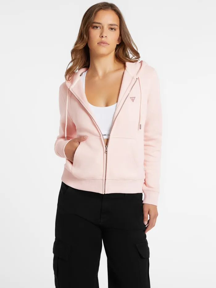 GUESS Tops Mini Patch ZipUp Sweatshirt White 8211 Women