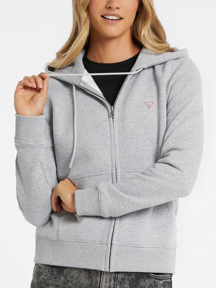GUESS Tops Mini Patch ZipUp Sweatshirt White 8211 Women