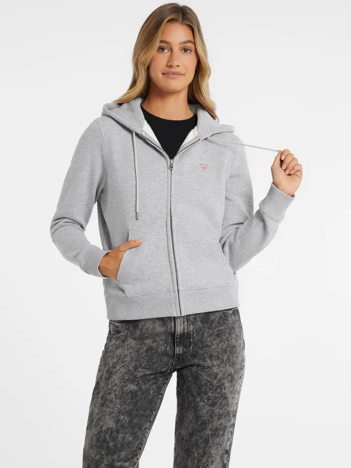 GUESS Tops Mini Patch ZipUp Sweatshirt White 8211 Women
