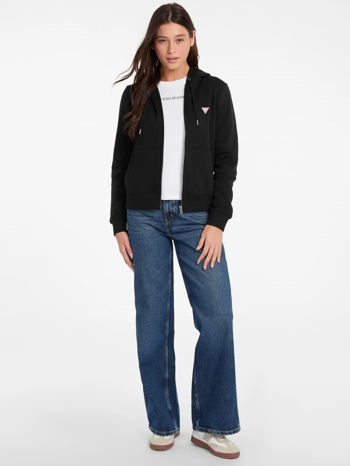 GUESS Tops Mini Patch ZipUp Sweatshirt White 8211 Women