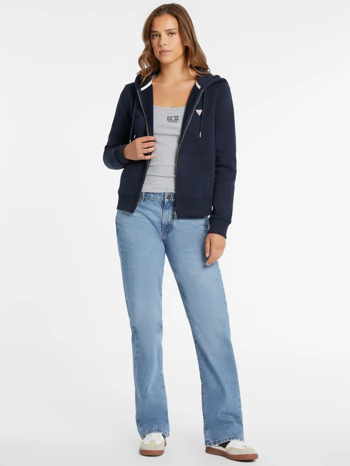 GUESS Tops Mini Patch ZipUp Sweatshirt White 8211 Women