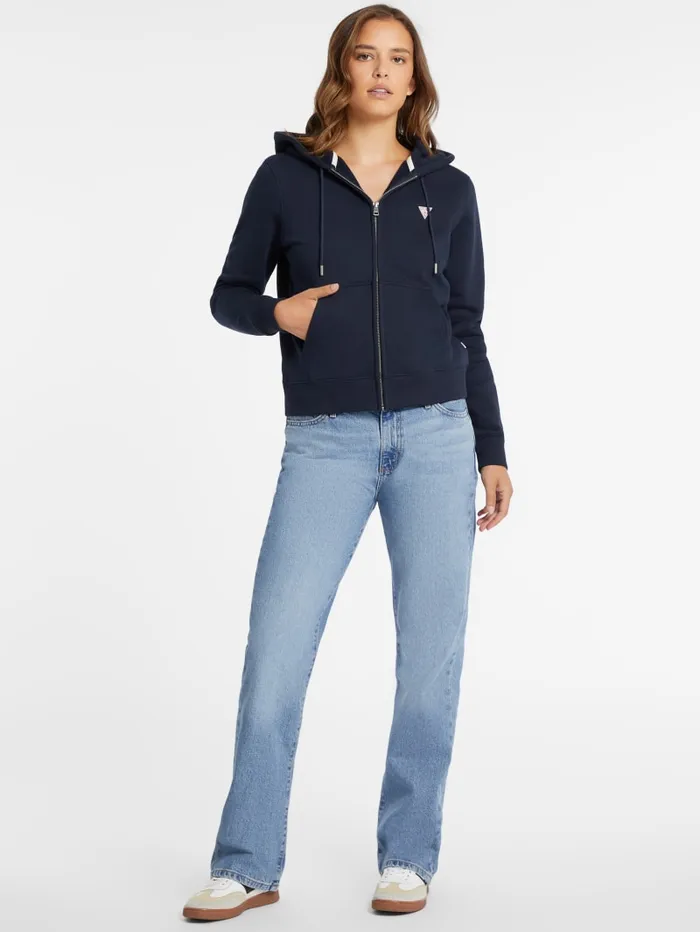GUESS Tops Mini Patch ZipUp Sweatshirt White 8211 Women