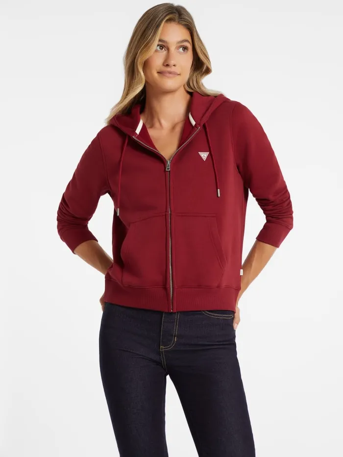 GUESS Tops Mini Patch ZipUp Sweatshirt White 8211 Women