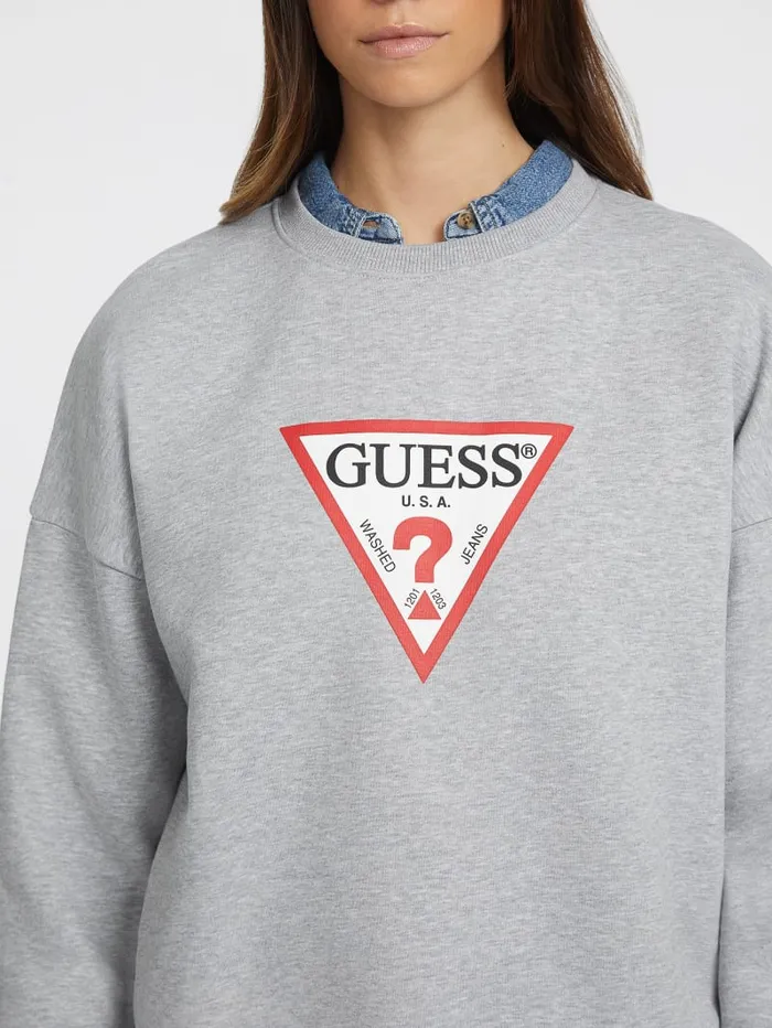 GUESS Tops Oversized Iconic Sweatshirt Gray 8211 Women