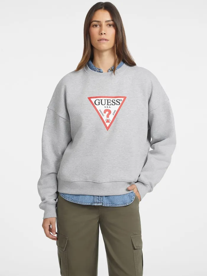 GUESS Tops Oversized Iconic Sweatshirt Gray 8211 Women