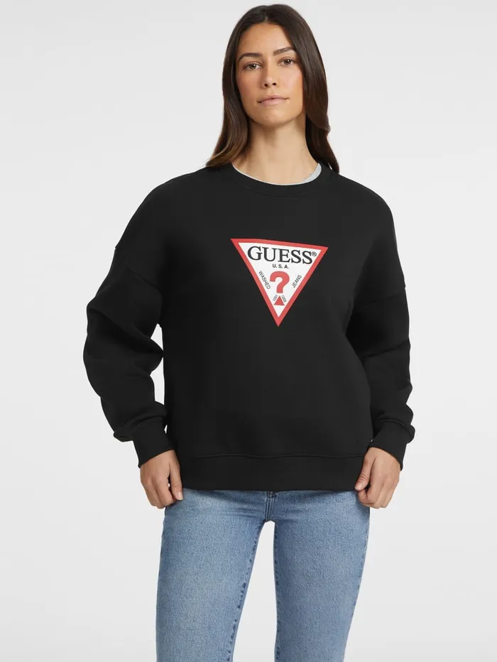 GUESS Tops Oversized Iconic Sweatshirt Gray 8211 Women