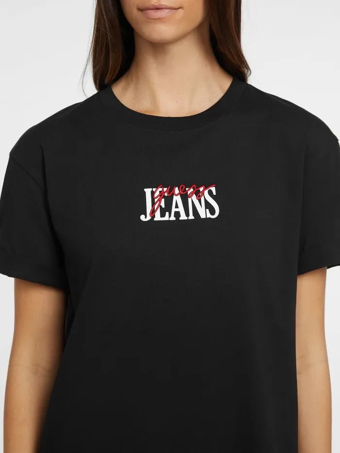 GUESS Tops Oversized Mixed Logo Tee Black 8211 Women