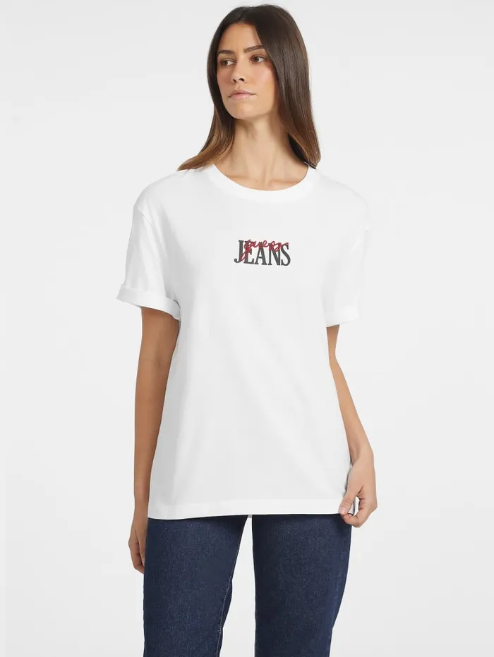 GUESS Tops Oversized Mixed Logo Tee Black 8211 Women