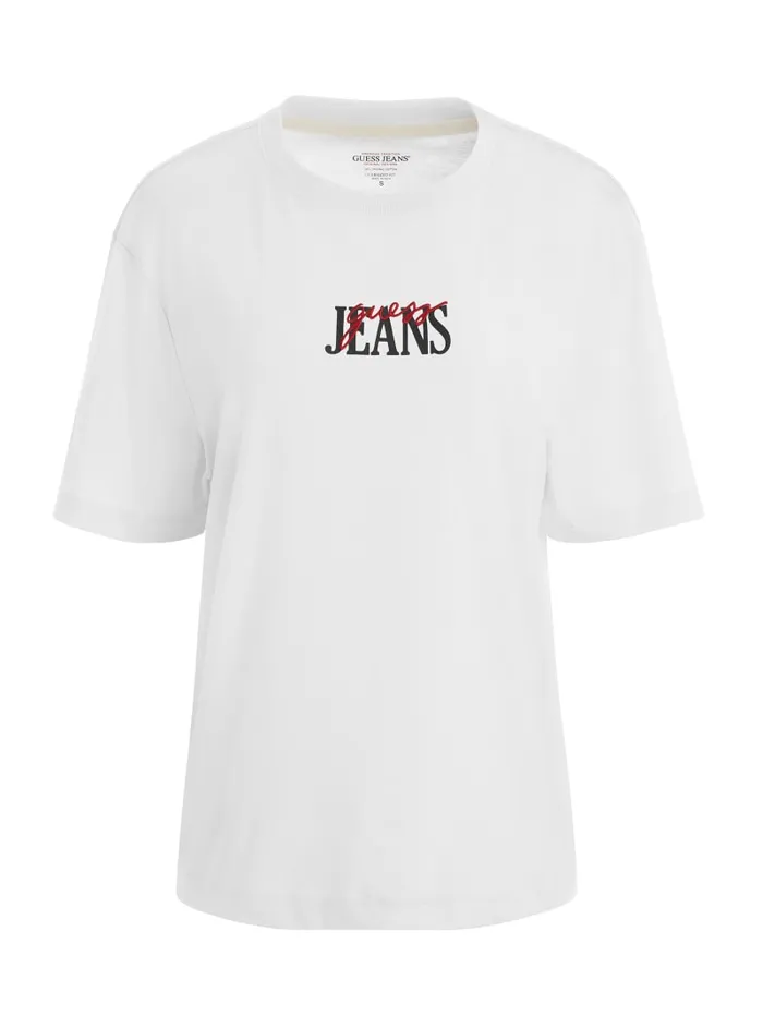 GUESS Tops Oversized Mixed Logo Tee Black 8211 Women