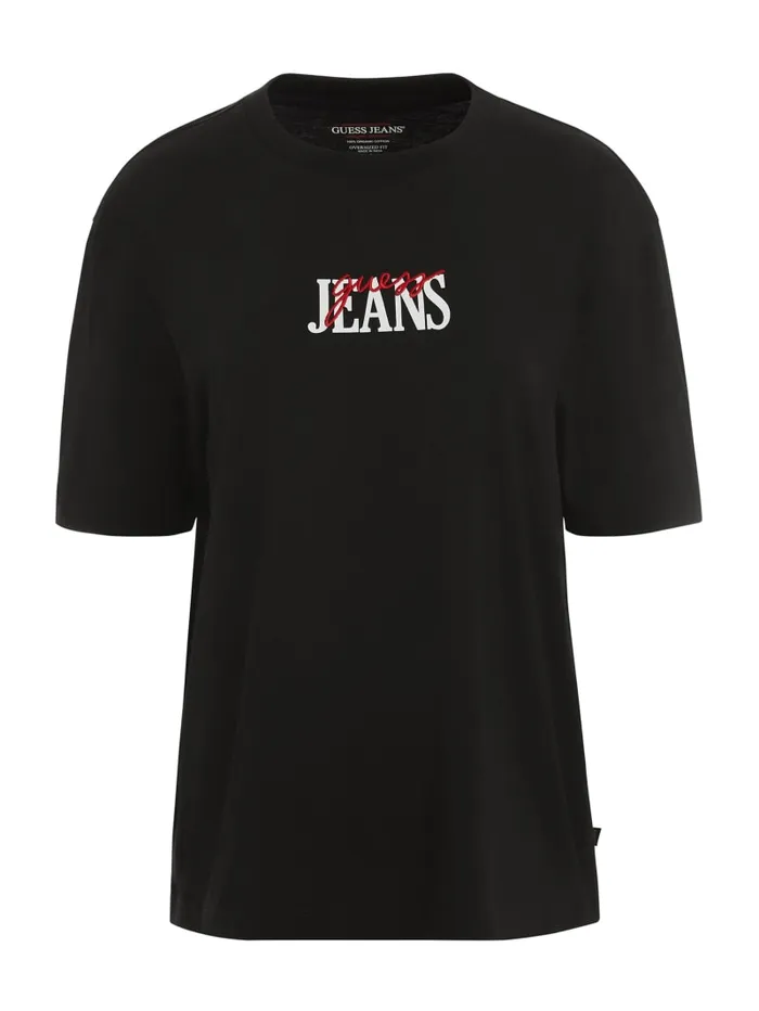 GUESS Tops Oversized Mixed Logo Tee Black 8211 Women