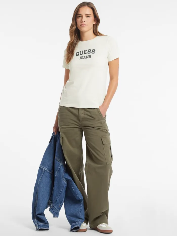GUESS Tops Regular TwoTone Logo Tee Blue 8211 Women
