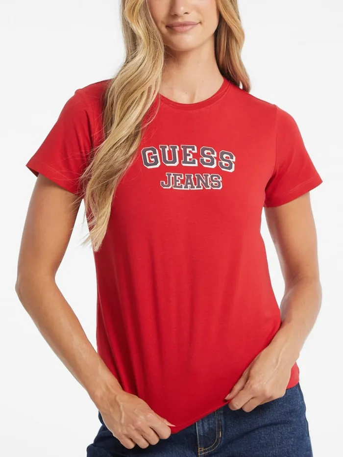GUESS Tops Regular TwoTone Logo Tee Blue 8211 Women