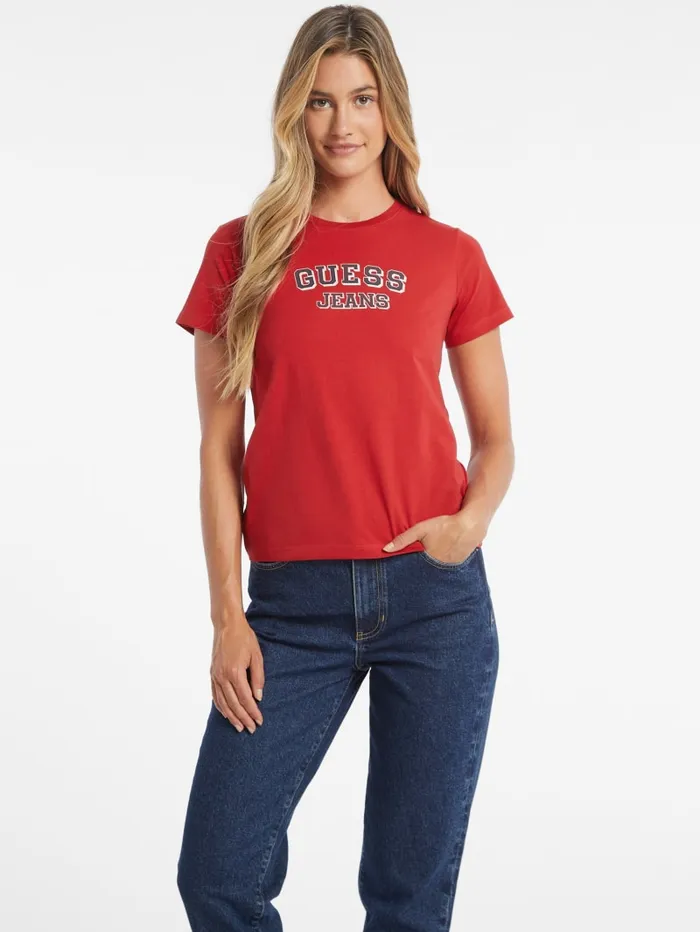 GUESS Tops Regular TwoTone Logo Tee Blue 8211 Women