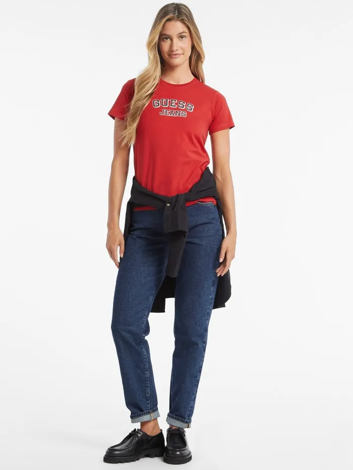 GUESS Tops Regular TwoTone Logo Tee Blue 8211 Women