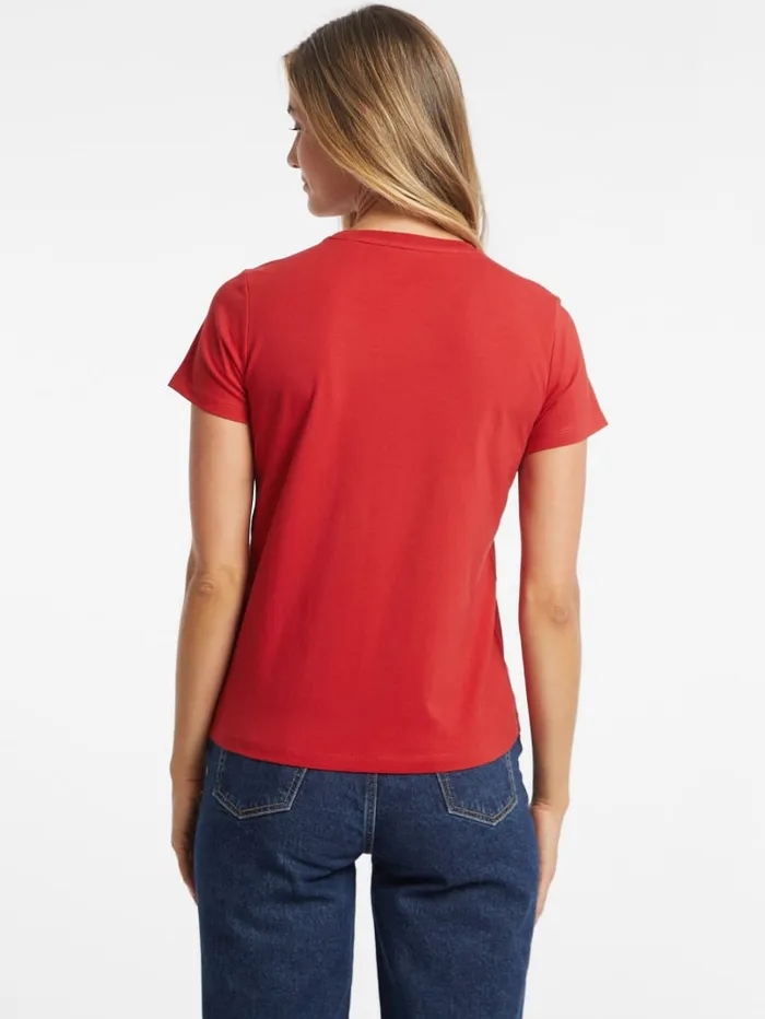 GUESS Tops Regular TwoTone Logo Tee Blue 8211 Women