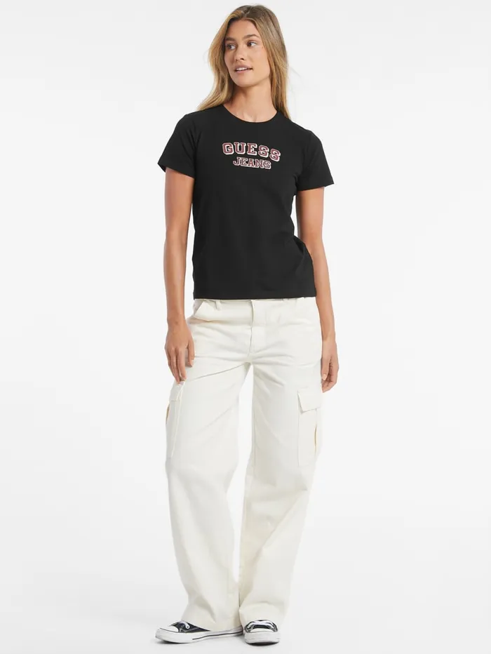 GUESS Tops Regular TwoTone Logo Tee Blue 8211 Women