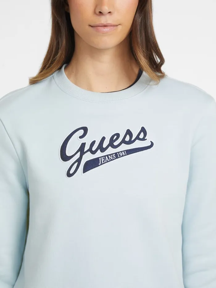 GUESS Tops Script Logo Sweatshirt Blue 8211 Women