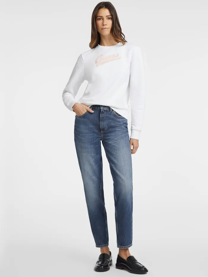 GUESS Tops Script Logo Sweatshirt Blue 8211 Women