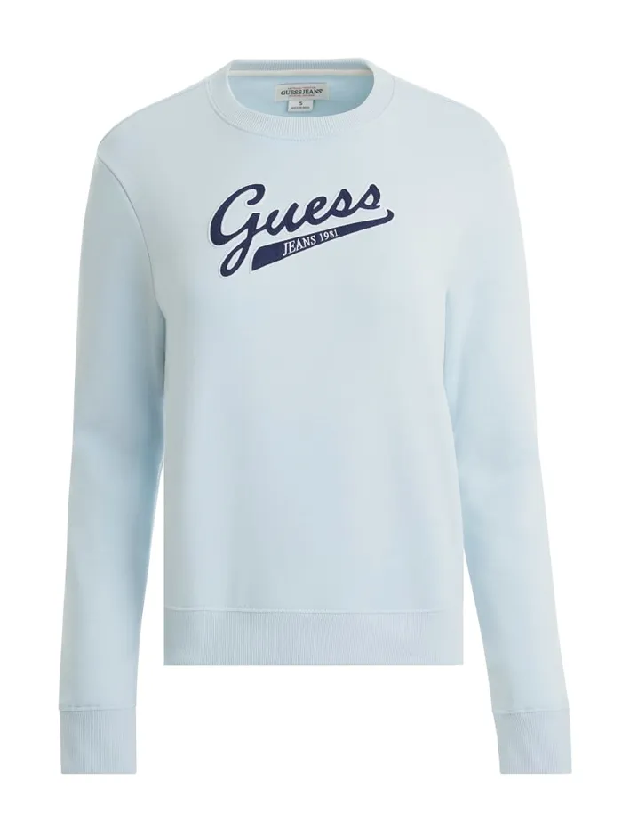 GUESS Tops Script Logo Sweatshirt Blue 8211 Women