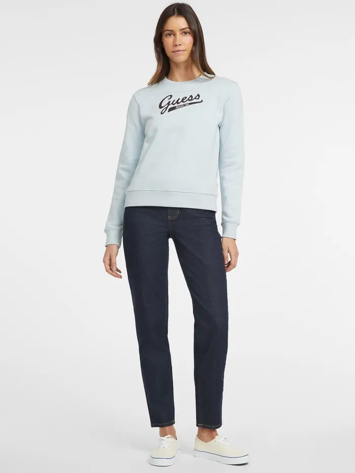 GUESS Tops Script Logo Sweatshirt Blue 8211 Women