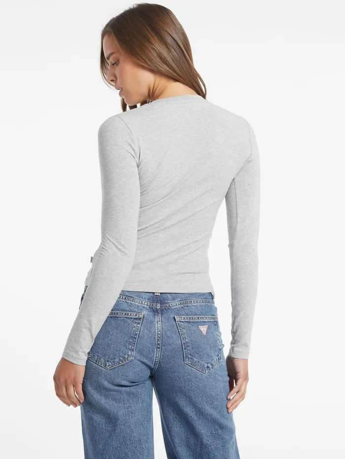 GUESS Tops Slim Embroidered LongSleeve Tee Black 8211 Women