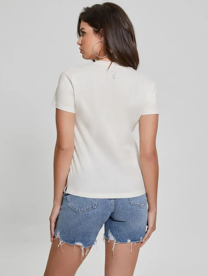 GUESS Tops Strass Picture Tee White 8211 Women