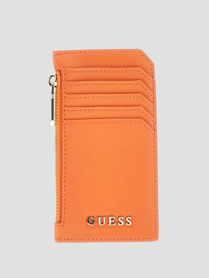 GUESS Wallets FauxLeather Zip Card Holder Pink 8211 Unisex