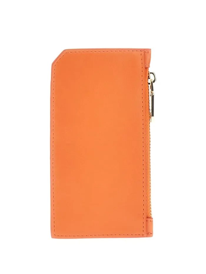GUESS Wallets FauxLeather Zip Card Holder Pink 8211 Unisex