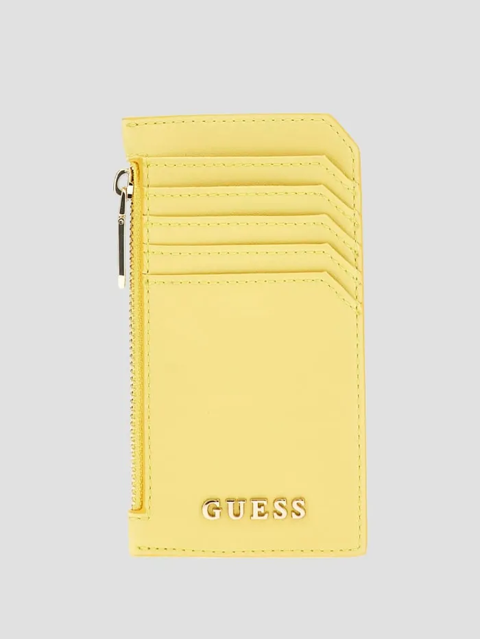 GUESS Wallets FauxLeather Zip Card Holder Pink 8211 Unisex