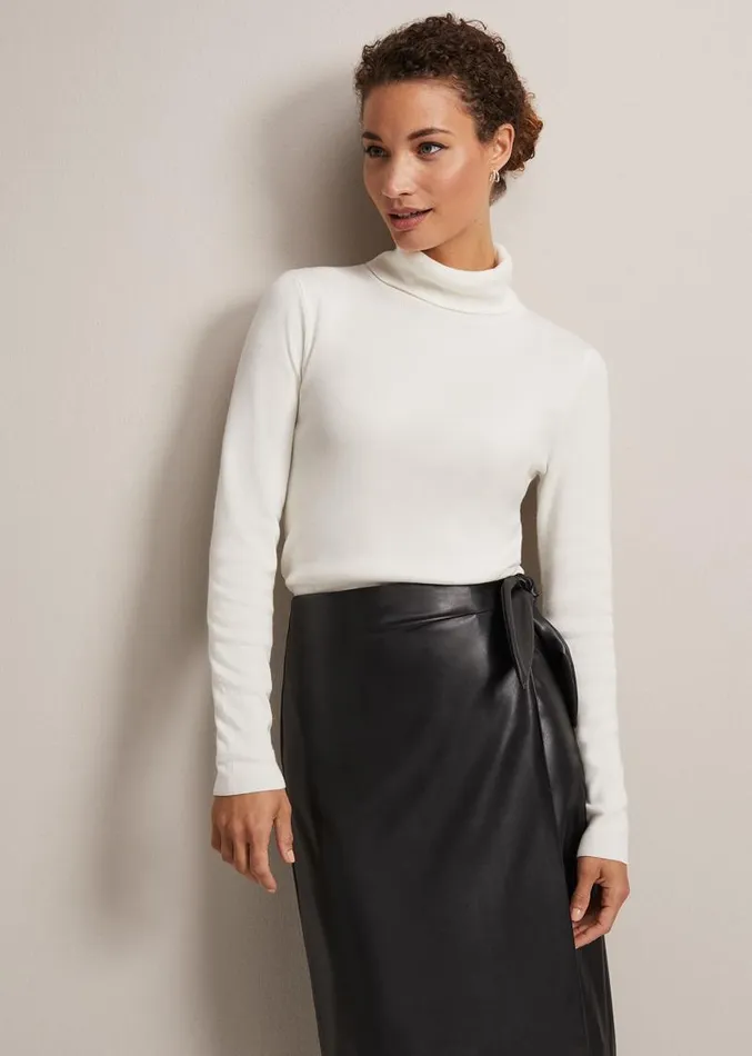 Gwyneth Ivory Roll Neck Jumper Ivory Women Phase Eight Knitwear
