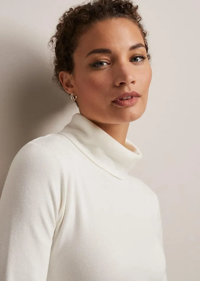 Gwyneth Ivory Roll Neck Jumper Ivory Women Phase Eight Knitwear