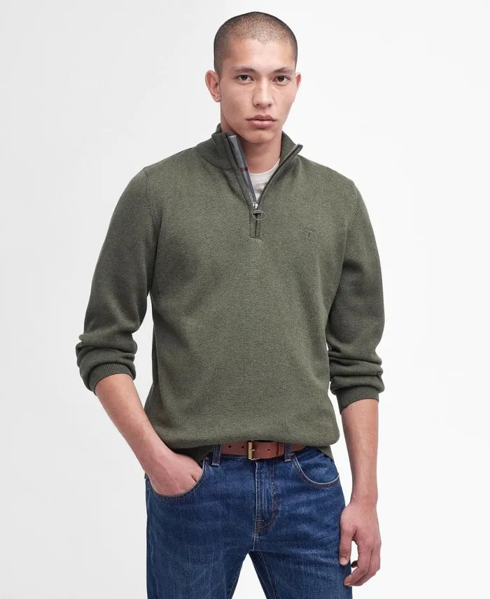 HalfZip Jumper Mist Men Barbour Jumpers