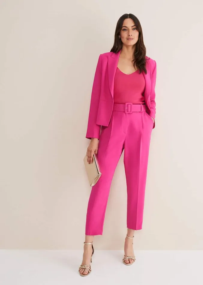 Halina Sweetheart Neck Knitted Top Fluro Pink Women Phase Eight Knitwear