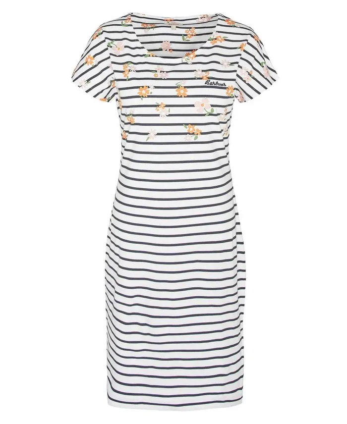 Harewood Printed Mini Dress Navy Country Print Women Barbour Dresses and Skirts