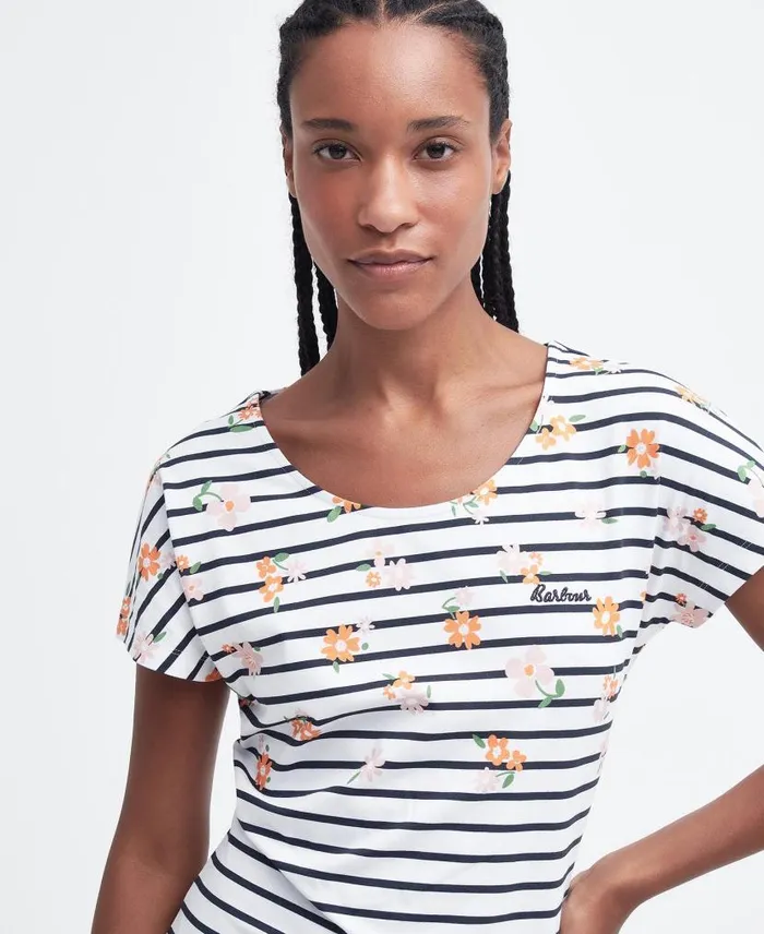 Harewood Printed Mini Dress Navy Country Print Women Barbour Dresses and Skirts