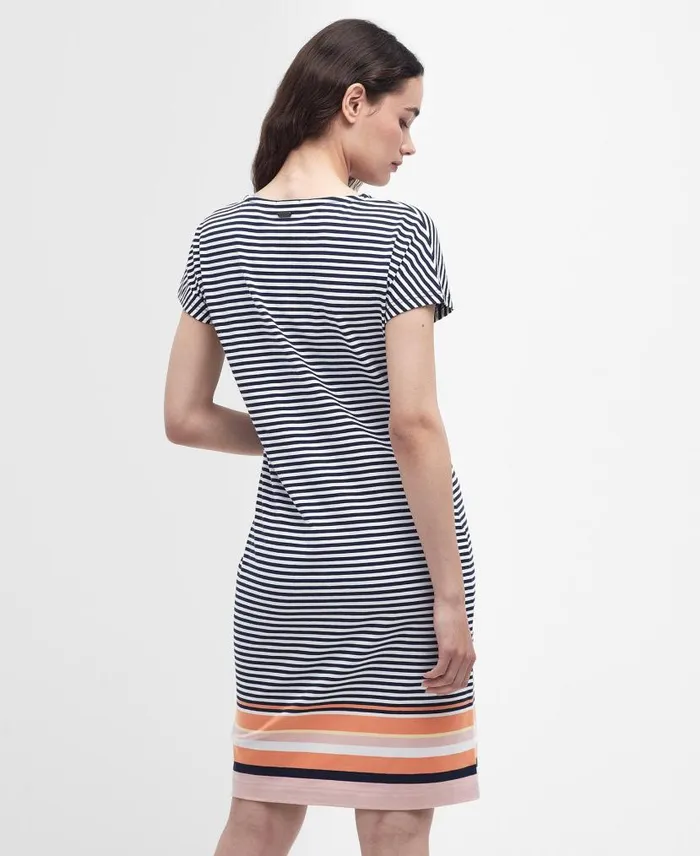 Harewood Striped Mini Dress Navy Multi Stripe Women Barbour Dresses and Skirts