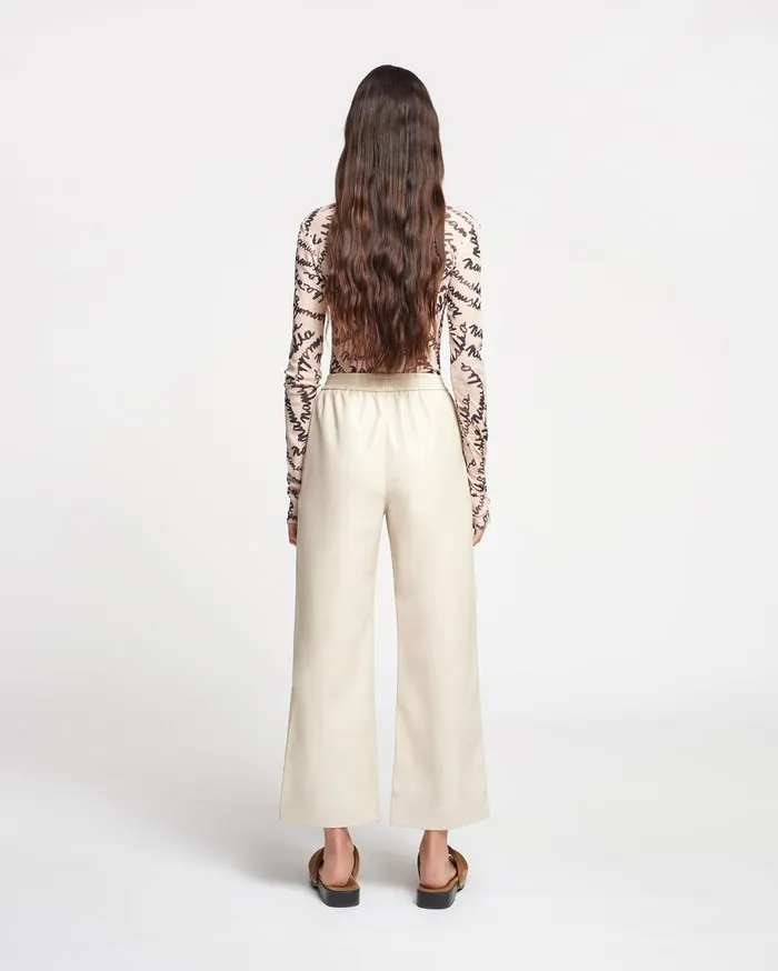 Harri MeshJersey Turtleneck Top Scribble Logo Women Nanushka Tops